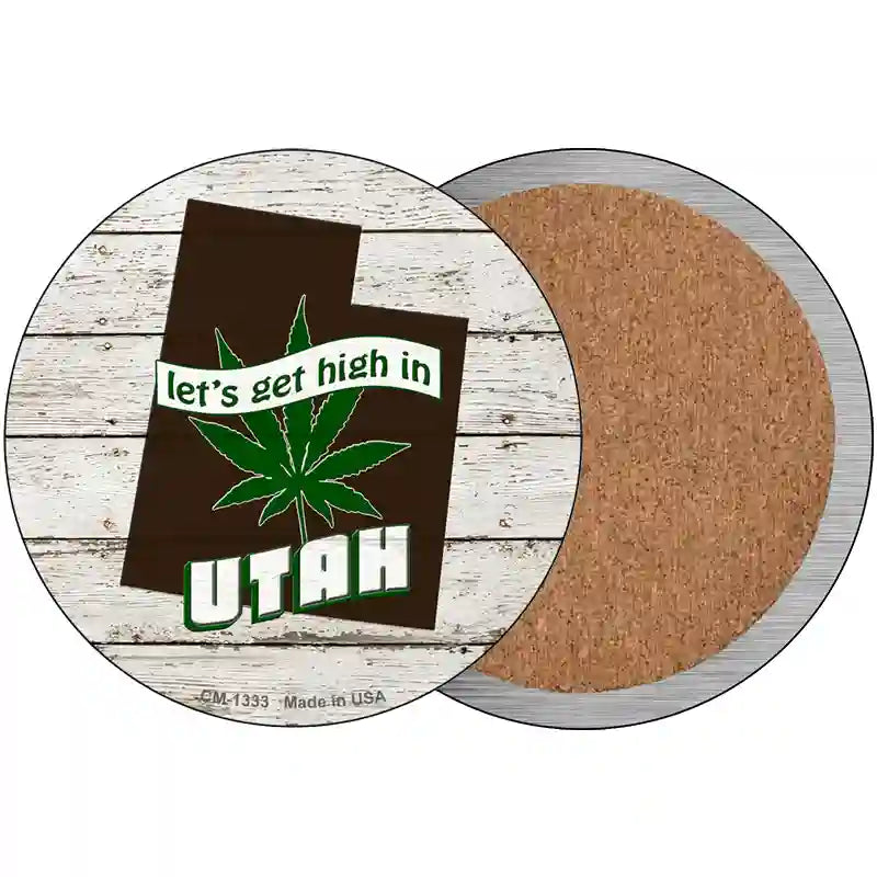 Lets Get High In Utah Novelty Metal Circle 3.5" (CC)