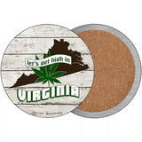 Lets Get High In Virginia Novelty Metal Circle 3.5" (CC)