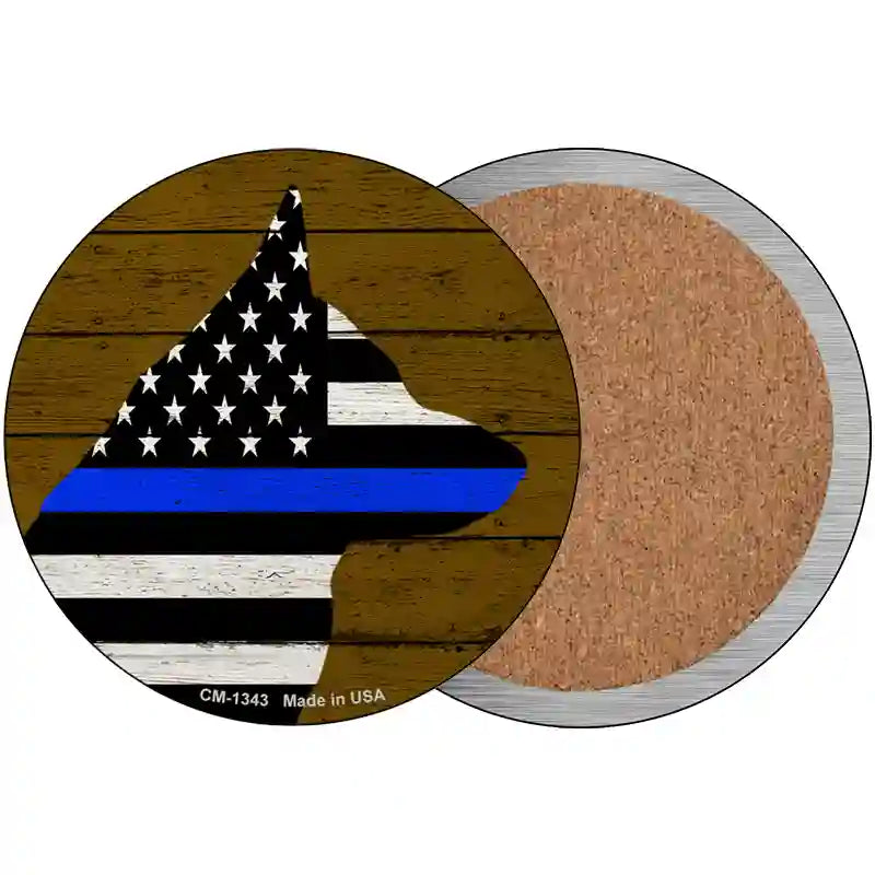 K9 Blue Line Novelty Metal Circular Sign 3.5" (CC)