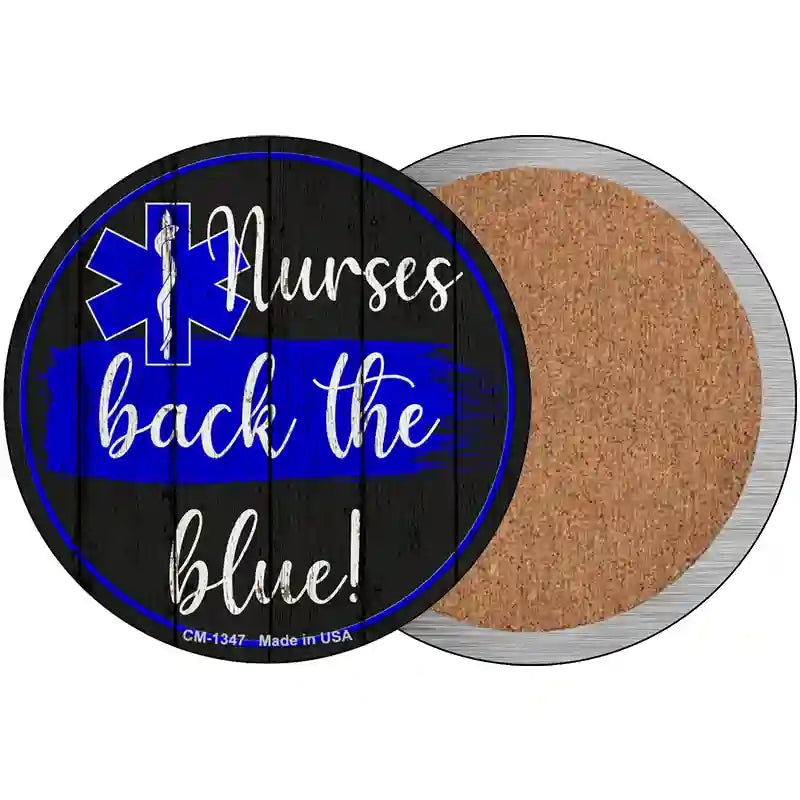 Nurses Back The Blue Novelty Metal Circular Sign 3.5" (CC)