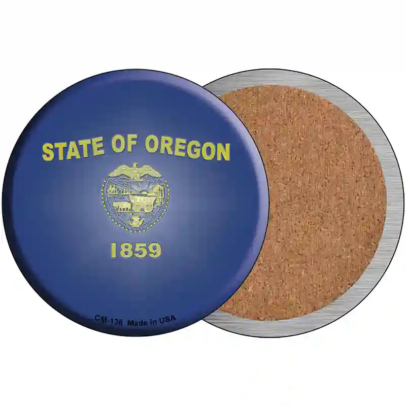 Oregon State Flag Metal Circular Sign 3.5" (CC)