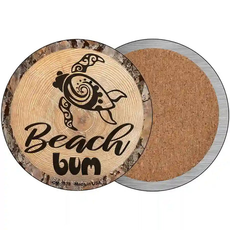 Beach Bum Seaturtle Novelty Metal Circular Sign 3.5" (CC)