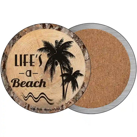 Lifes a Beach Novelty Metal Circular Sign 3.5" (CC)