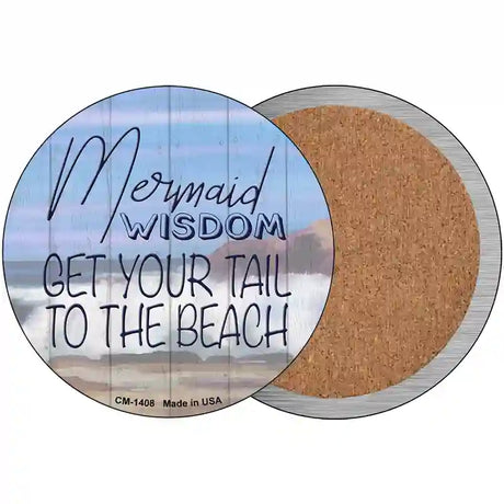 Mermaid Wisdom Novelty Metal Circular Sign 3.5" (CC)