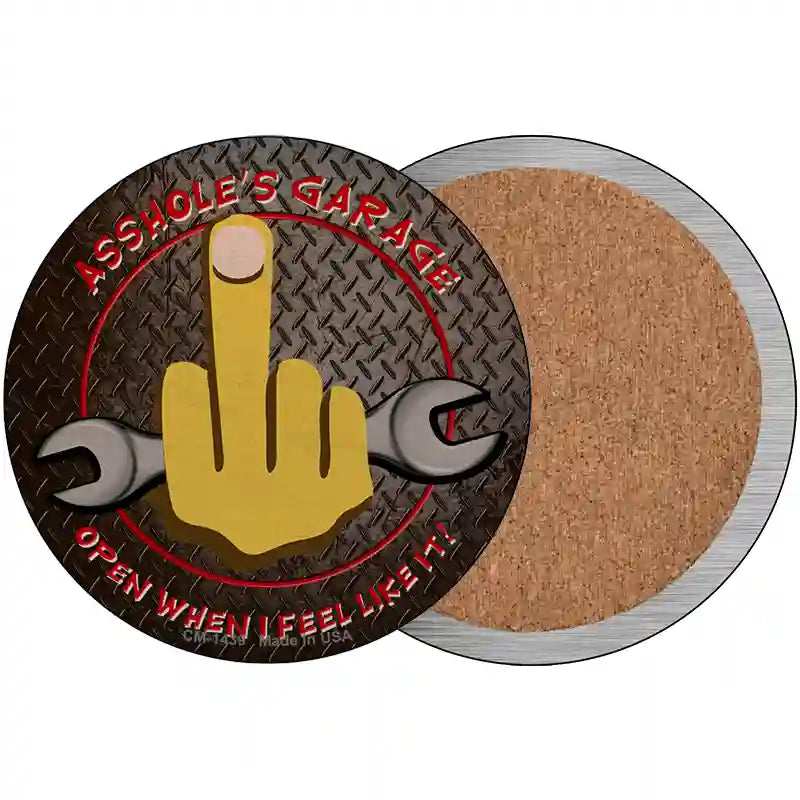 Flip Off Wrench Novelty Metal Circular Sign 3.5" (CC)