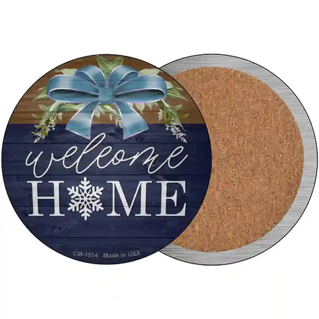 Welcome Home Snowflake Novelty Metal Circle Sign 3.5" (CC)