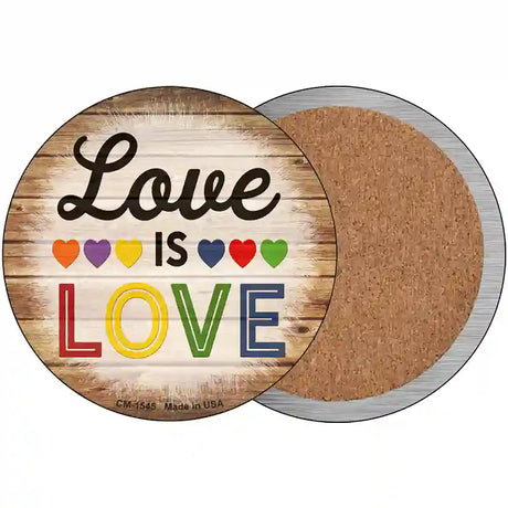 Love Is Love Rainbow Novelty Metal Circle Sign 3.5" (CC)