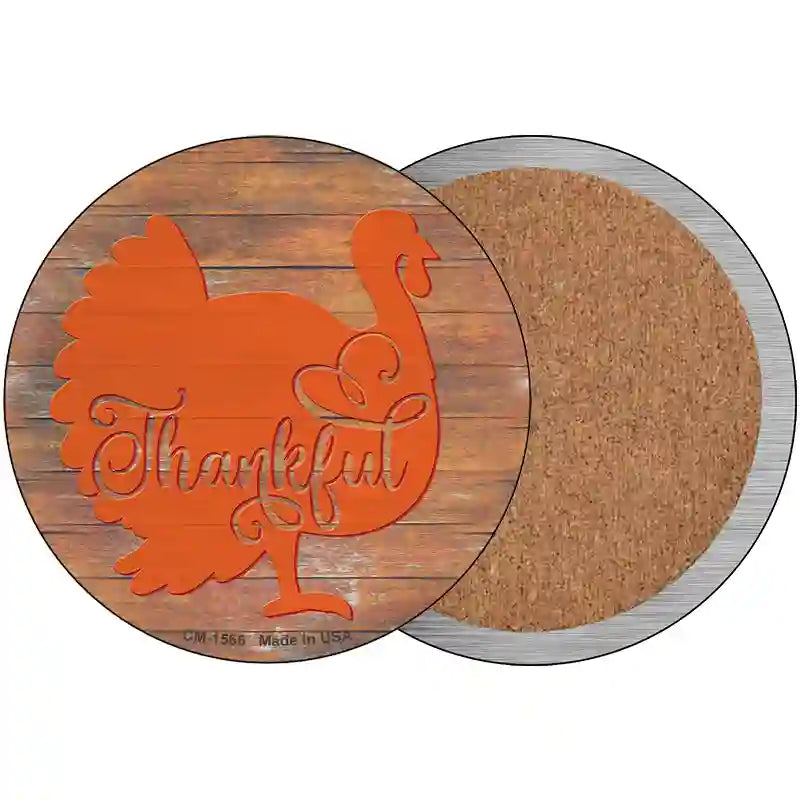 Thanksgiving Turkey Novelty Metal Circle Sign 3.5" (CC)