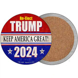 ReElect Trump 2024 Novelty Metal Circle Sign 3.5" (CC)