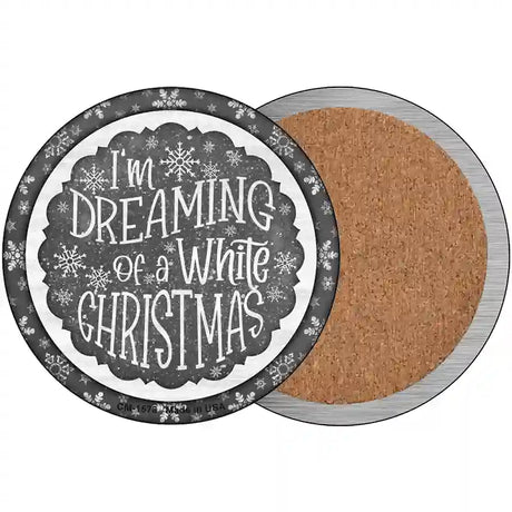 Dreaming of a White Christmas Novelty Metal Circle Sign 3.5" (CC)