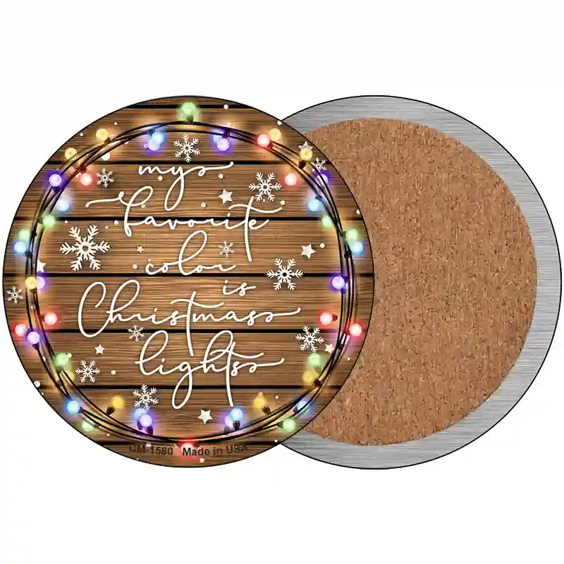 Christmas Lights Novelty Metal Circle Sign 3.5" (CC)