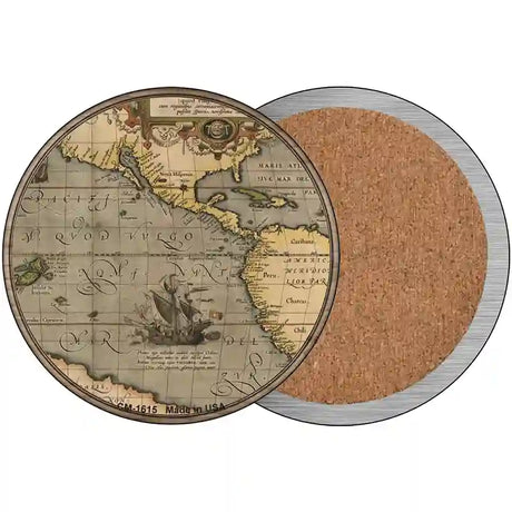 Pacific Ocean Map Novelty Metal Circle Sign 3.5" (CC)