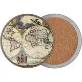 World Map Novelty Metal Circle Sign 3.5" (CC)