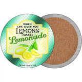 Make Lemonade Aqua Novelty Metal Circle Sign 3.5" (CC)