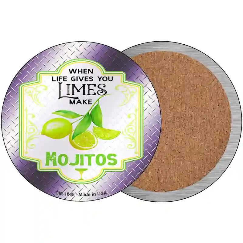 Make Mojitos Purple Novelty Metal Circle Sign 3.5" (CC)