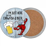 Crawfish and Beer Novelty Metal Circle Sign 3.5" (CC)