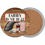 Family Movie Night Novelty Metal Circle Sign 3.5" (CC)