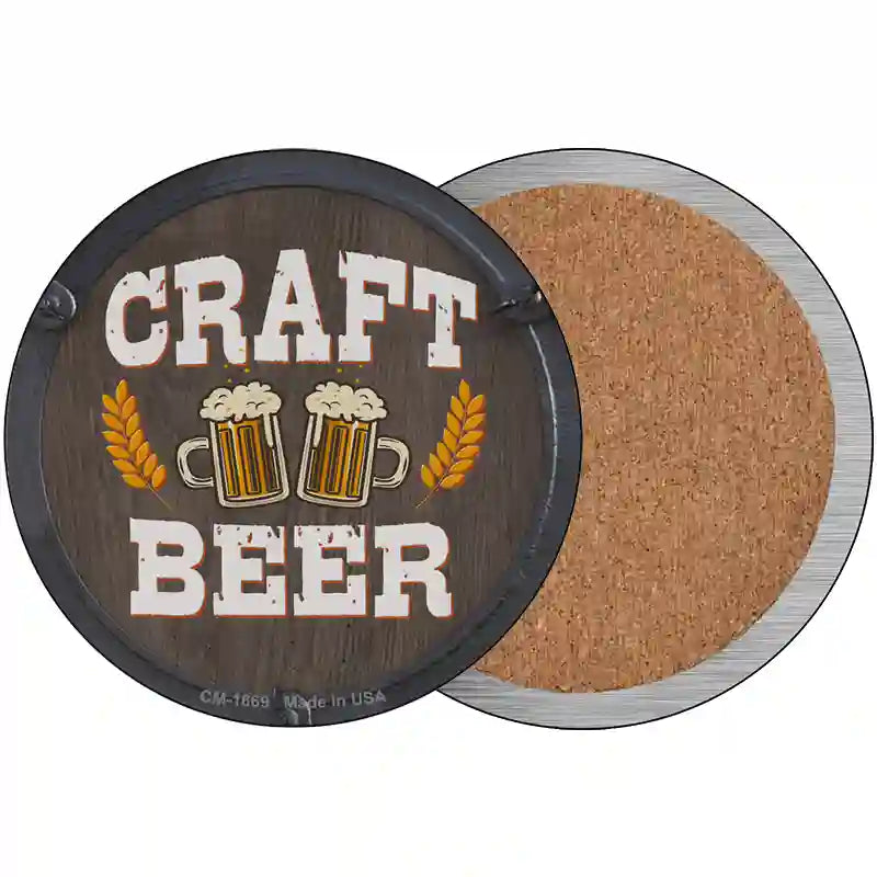 Craft Beer Novelty Metal Circular Sign 3.5" (CC)