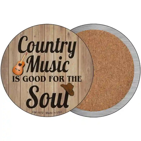 Country Music Soul Novelty Metal Circular Sign 3.5" (CC)