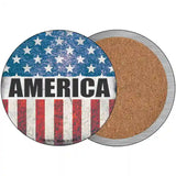 America Flag Background Novelty Metal Circular Sign 3.5" (CC)