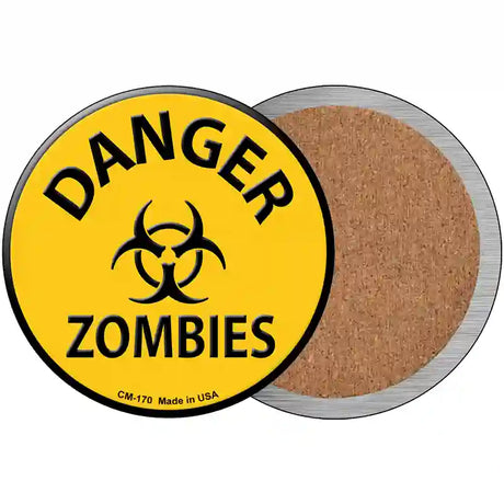 Danger Zombies Metal Circular Sign 3.5" (CC)