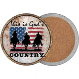 Gods Country Three Horsemen Novelty Metal Circle Sign 3.5" (CC)