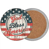 God Bless America Script Novelty Metal Circle Sign 3.5" (CC)