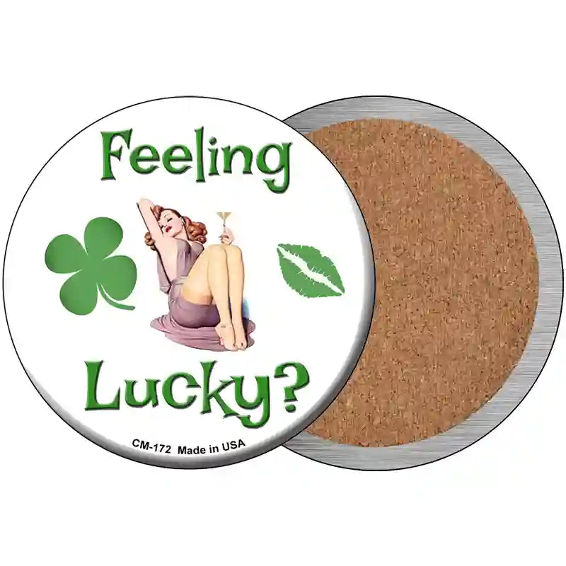 Feeling Lucky Novelty Metal Circular Sign 3.5" (CC)