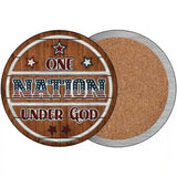 One Nation Wood Novelty Metal Circle Sign 3.5" (CC)