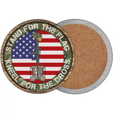 Camo Stand For Flag Novelty Metal Circle Sign 3.5" (CC)