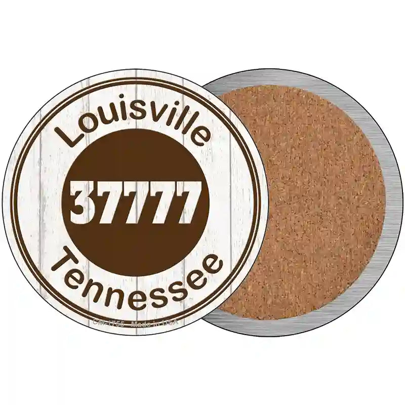 Louisville TN 37777 Brown Novelty Metal Circle Sign 3.5" (CC)