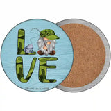 Camo Love Fishing Gnome Novelty Metal Circle Sign 3.5" (CC)