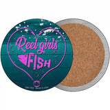 Reel Girls Fish Heart Novelty Metal Circle Sign 3.5" (CC)