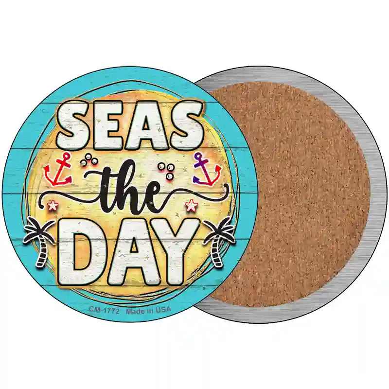 Seas The DayNovelty Metal Circle Sign 3.5" (CC)