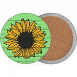 Sunflower Green Background Novelty Metal Circle Sign 3.5" (CC)