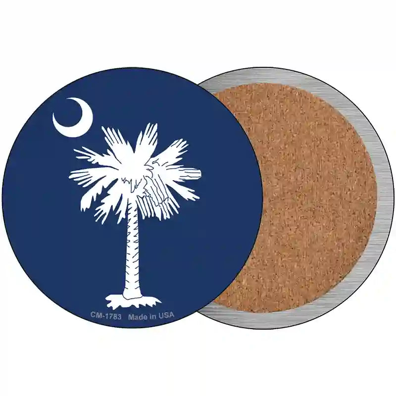 South Carolina Flag Novelty Metal Circle Sign C-1783 3.5" (CC)