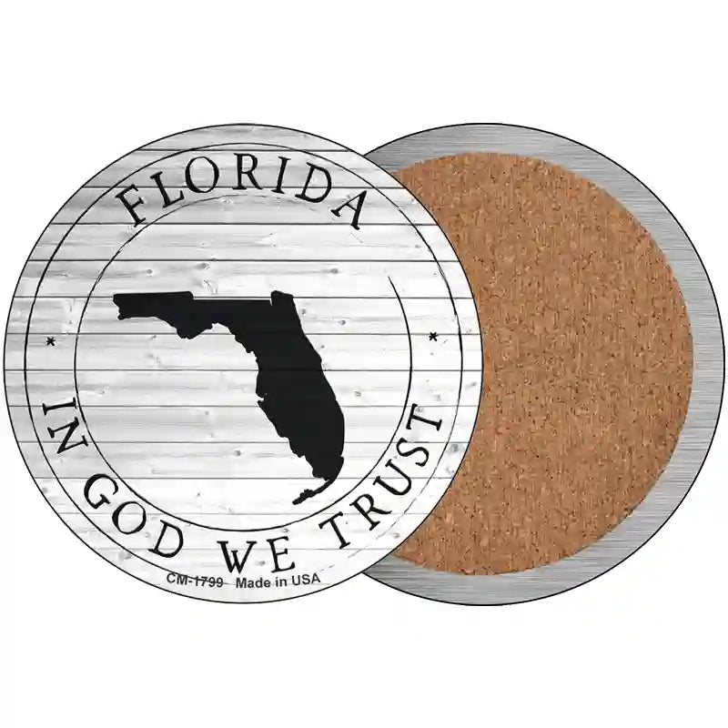 Florida In God We Trust Novelty Metal Circle Sign C-1799 3.5" (CC)