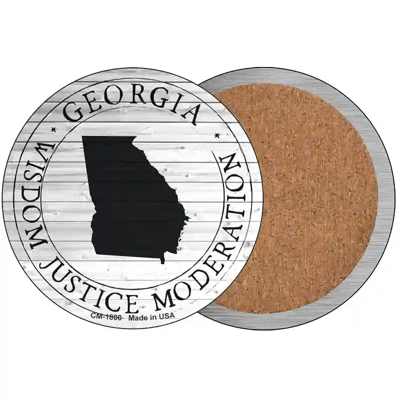 Georgia Wisdom Justice Moderation Novelty Metal Circle Sign C-1800 3.5" (CC)