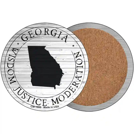 Georgia Wisdom Justice Moderation Novelty Metal Circle Sign C-1800 3.5" (CC)