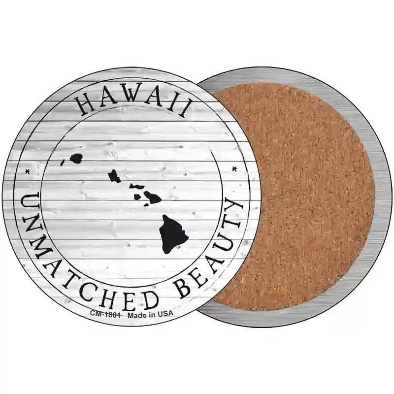 Hawaii Unmatched Beauty Novelty Metal Circle Sign C-1801 3.5" (CC)