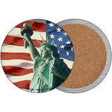 Lady Liberty American Flag Novelty Metal Circle Sign C-1846 3.5" (CC)