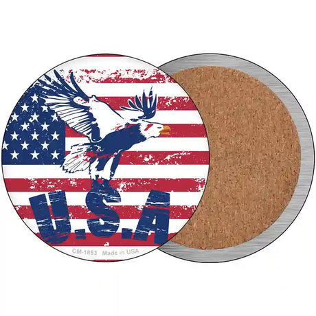 USA Eagle Novelty Metal Circle Sign C-1853 3.5" (CC)