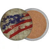 Distressed American Flag Novelty Metal Circle Sign C-1862 3.5" (CC)