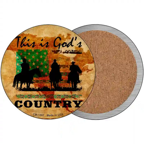 This Is Gods Country Novelty Metal Circle Sign C-1867 3.5" (CC)