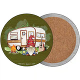 Camping Gnome Novelty Metal Circle Sign 3.5" (CC)