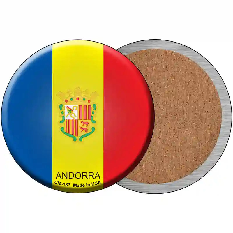 Andorra Country Novelty Metal Circular Sign 3.5" (CC)