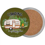 Camping Is My Happy Place Novelty Metal Circle Sign 3.5" (CC)