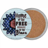 Home Of The Free American Sunflower Novelty Metal Circle Sign 3.5" (CC)