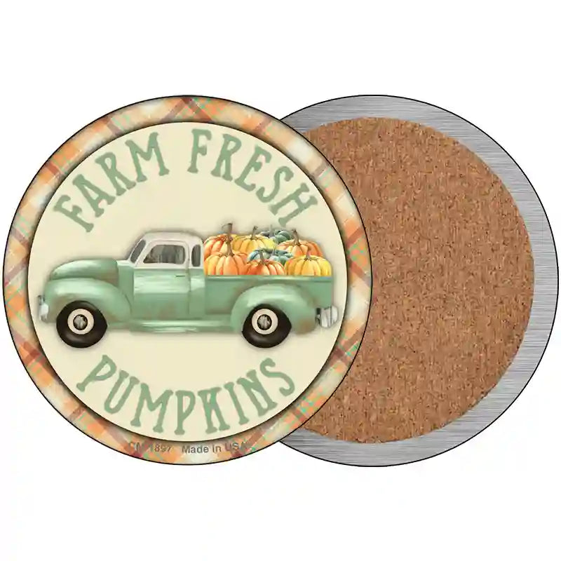 Farm Fresh Pumpkins Novelty Metal Circle Sign 3.5" (CC)