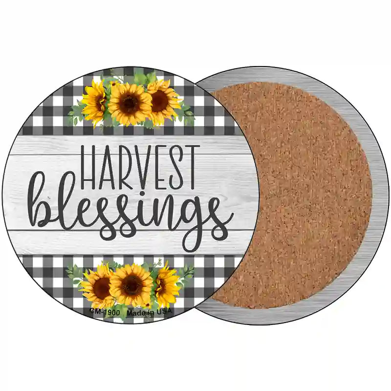 Harvest Blessings Novelty Metal Circle Sign 3.5" (CC)